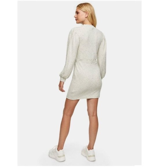 NWT Topshop Sweatshirt Mini Dress in Oatmeal 12 - Picture 3 of 16